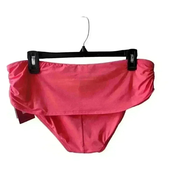 Vince Camuto Draped High-Waist Bikini Bottom Size Large Moderate Coverage Pink - Picture 2 of 7